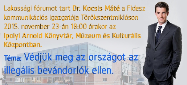 Lakossági fórumot tart Dr. Kocsis Máté