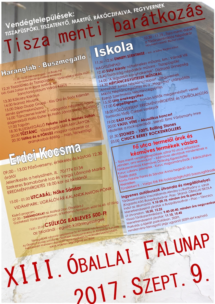 XIII. Óballai Falunap részletes program